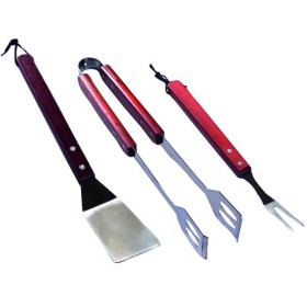 SET PER BARBECUES SANDRIGARDEN 3 PEZZI MANICO LEGNO ACCIAIO INOX SET PER BARBECUES SANDRIGARDEN 3 PEZZI MANICO LEGNO ACCIAIO INOX