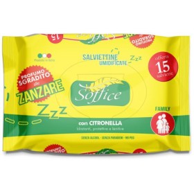 Soffice Salviettine Imbevute Antizanzare con Citronella pz. 15 Soffice Salviettine Imbevute Antizanzare con Citronella pz. 15