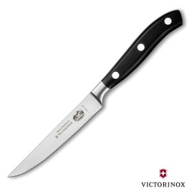 VICTORINOX COLTELLO BISTECCA FORGIATO CON LAMA SEGHETTATA ONDULATA DA 12 CM. VICTORINOX COLTELLO BISTECCA FORGIATO CON LAMA SEGHETTATA