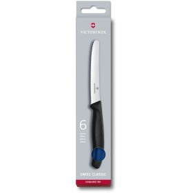 VICTORINOX COLTELLO DA TAVOLA ONDULATO MANICO BLU pz. 6 VICTORINOX COLTELLO DA TAVOLA ONDULATO MANICO BLU pz. 6