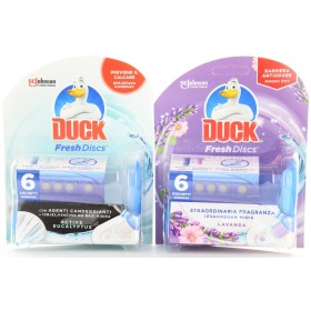 DUCK FRESH DISCS GEL WC BASE E RICARICA CON AGENTI CANDEGGIANTI FRAGRANZE ASSORTITE DUCK FRESH DISCS GEL WC BASE E RICARICA CON AGENTI CANDEGGIANTI