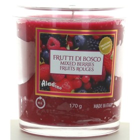 ALADINO CANDELA PROFUMATA AI FRUTTI DI BOSCO IN BICCHIERE DI VETRO 170 GRAMMI ARDENZA 45 ORE ALADINO CANDELA PROFUMATA AI FRUTTI DI BOSCO IN BICCHIERE DI