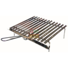 GRATICOLA GRIGLIA IN ACCIAIO INOX CON COLAGRASSI DOPPIO MANICO E PIEDI CM. 35x40 GRATICOLA GRIGLIA IN ACCIAIO INOX CON COLAGRASSI DOPPIO MANICO E PIEDI CM. 35x40