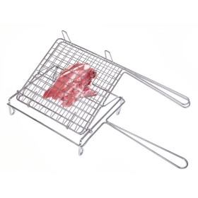 GRATICOLA RIBALTABILE IN FILO DI ACCIAIO CROMATO CON PIEDI CM. 30x30 GRATICOLA RIBALTABILE IN FILO DI ACCIAIO CROMATO CON PIEDI CM. 30x30