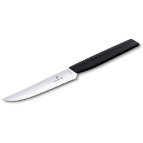 Victorinox Coltello da pizza o carne Nero Swiss Modernseghettata Lama a punta seghettata Victorinox Coltello da pizza o carne Nero Swiss