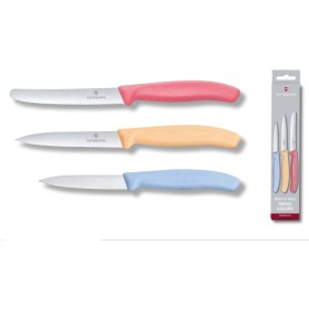 Victorinox Set 3 Coltelli da cucina con Manici ligt red light orange e lilla Victorinox Set 3 Coltelli da cucina con Manici ligt red light orange e lilla