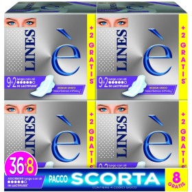 LINES E' ASSORBENTE LUNGO CON ALI PACCO SCORTA 36 E 8 PEZZI LINES E' ASSORBENTE LUNGO CON ALI PACCO SCORTA 36 E 8 PEZZI