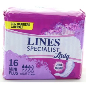 LINES SPECIALIST MINI PLUS 16 PEZZI ANTI-ODORE ASSORBENTI (EX LINES PERLA MINI LONG) LINES SPECIALIST MINI PLUS 16 PEZZI ANTI-ODORE ASSORBENTI (EX
