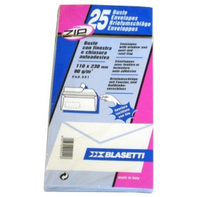 BUSTE PER LETTERA BIANCA STRIP GR. 90 CM. 11x23 PZ. 25 BUSTE PER LETTERA BIANCA STRIP GR. 90 CM. 11x23 PZ. 25