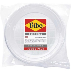 BIBO 100 PIATTI FONDI IN PLASTICA BIANCA DM 20 5 CM BIBO 100 PIATTI FONDI IN PLASTICA BIANCA DM 20 5 CM