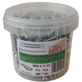 ALLFIX 100 TASSELLI CON VITI F4 MM. 6 ALLFIX 100 TASSELLI CON VITI F4 MM. 6