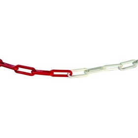 CATENA IN PLASTICA BIANCA ROSSA  mm. 8x29x49  MT. 25 CATENA IN PLASTICA BIANCA ROSSA  mm. 8x29x49  MT. 25