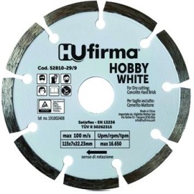 HU-FIRMA DISCO DIAMANTATO A SETTORI  HOBBY WHITE DIAM. MM. 115 HU-FIRMA DISCO DIAMANTATO A SETTORI  HOBBY WHITE DIAM. MM. 115