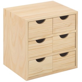 CASSETTIERA IN LEGNO MINI BLOC 6 CASSETTI CM. 28x20x28h. CASSETTIERA IN LEGNO MINI BLOC 6 CASSETTI CM. 28x20x28h.