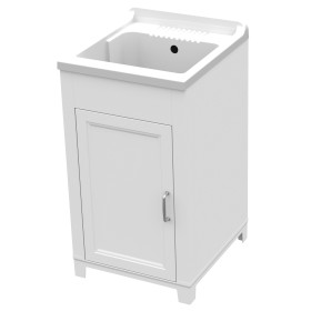 KIT LAVATOIO CON BASE IN RESINA COMPLETO DI SIFONE ANTIACIDO CM. 45x50 BIANCO KIT LAVATOIO CON BASE IN RESINA COMPLETO DI SIFONE ANTIACIDO