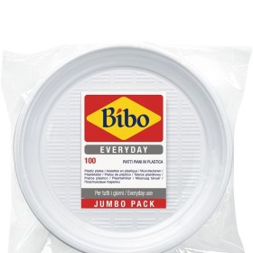 BIBO 100 PIATTI PIANI N PLASTICA BIANCA DM 20 5 CM BIBO 100 PIATTI PIANI N PLASTICA BIANCA DM 20 5 CM