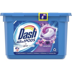 DASH ECODOSI DETERSIVO BUCATO LAVATRICE PODS ALL IN 1 LAVANDA & CAMOMILLA COLORE 15 CAPS DASH ECODOSI DETERSIVO BUCATO LAVATRICE PODS ALL IN 1 LAVANDA & CAMOMILLA COLORE 15 CAPS