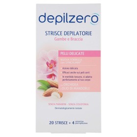 DEPILZERO STRISCE DEPILATORIE GAMBE e BRACCIA CON ORCHIDEA e OLIO DI MANDORLE PELLI DELICATE 20 PZ DEPILZERO STRISCE DEPILATORIE GAMBE e BRACCIA CON ORCHIDEA e OLIO DI MANDORLE PELLI DELICATE 20 PZ