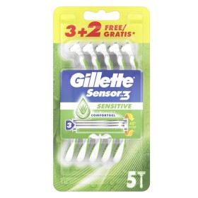 Gillette Sensor 3 rasoio usa&getta sensitive Gillette PZ. 3+2 Gillette Sensor 3 rasoio usa&getta sensitive Gillette PZ. 3+2