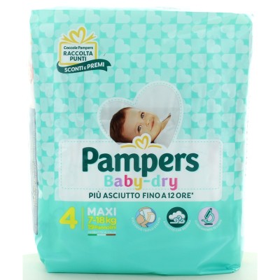 PAMPERS PANNOLINO BABY DRY 4 MAXI 7-18 KG 19 PANNOLINI