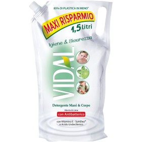 VIDAL SAPONE DETERGENTE CON ANTIBATTERICO MANI & CORPO MENTA & LIME BUSTA 1,5 LT VIDAL SAPONE DETERGENTE CON ANTIBATTERICO MANI & CORPO MENTA & LIME BUSTA 1,5 LT