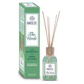 BREEZE THE VERDE DIFFUSORE DI FRAGRANZA CON BASTONCINI BERGAMOTTO E LEGNO DI CEDRO ML. 100 BREEZE THE VERDE DIFFUSORE DI FRAGRANZA CON BASTONCINI