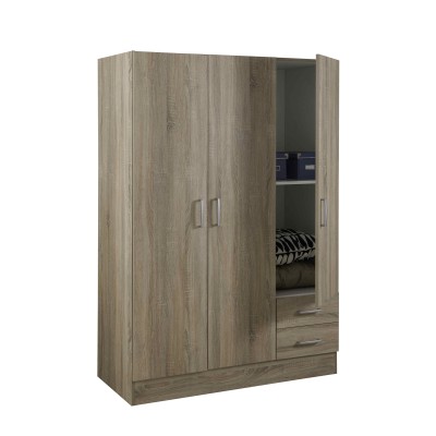 KIT ARMADIO 3 ANTE E 2 CASSETTI ROVERE cm.120x50x170h.