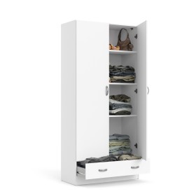 KIT ARMADIO FOCUS 2 ANTE 1 CASSETTO BIANCO cm.79x35x170h. KIT ARMADIO FOCUS 2 ANTE 1 CASSETTO BIANCO cm.79x35x170h.