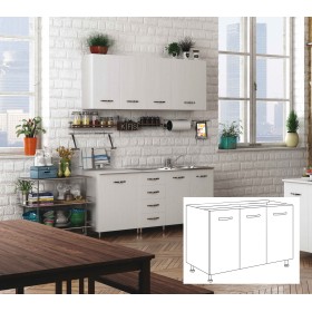 KIT CUCINA BASE CON 3 ANTE cm. 120x5085h. BIANCO KIT CUCINA BASE CON 3 ANTE cm. 120x5085h. BIANCO
