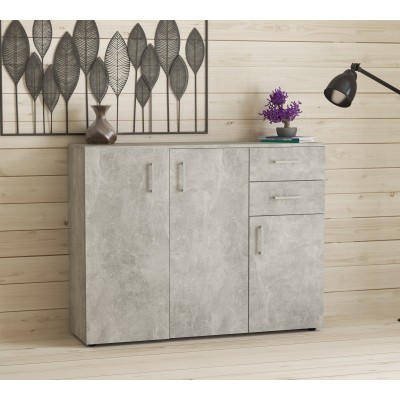 KIT MOBILE CON 3 ANTE E 2 CASSETTI 103x35x92h. CEMENTO CHIARO K4298