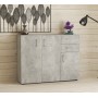 KIT MOBILE CON 3 ANTE E 2 CASSETTI 103x35x92h. CEMENTO CHIARO K4298