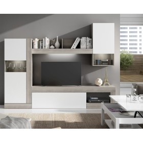 KIT PARETE LIVING ROOMY cm.257x200x42 ROVERE BIANCO. KIT PARETE LIVING ROOMY cm.257x200x42 ROVERE BIANCO.