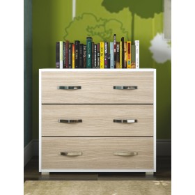 LINEA MODERN CASSETTONE 3 CASSETTI BIANCO/OLMO cm 91x45x81h. LINEA MODERN CASSETTONE 3 CASSETTI BIANCO/OLMO cm 91x45x81h.