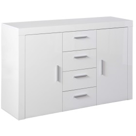 MOBILE CON 2 ANTE E 4 CASSETTI LACCATO BIANCO 134x40x86h. MOBILE CON 2 ANTE E 4 CASSETTI LACCATO BIANCO 134x40x86h.