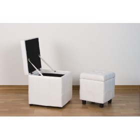 SET POUFF KUBO 1+1 COLORE  BIANCO cm. 33x35x37h. SET POUFF KUBO 1+1 COLORE  BIANCO cm. 33x35x37h.