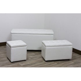 SET POUFF KUBO 1+1+1 COLORE BIANCO cm 40x40x40h. SET POUFF KUBO 1+1+1 COLORE BIANCO cm 40x40x40h.