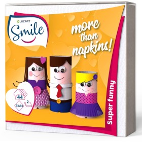 SMILE LUCART TOVAGLIOLI 33X33 44 PEZZI 2 VELI BIANCO SMILE LUCART TOVAGLIOLI 33X33 44 PEZZI 2 VELI BIANCO