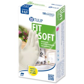 TULIP FITSOFT GUANTI LATTICE NATURALE CON POLVERE MONOUSO 100 PZ TAGLIA S XL TULIP FITSOFT GUANTI LATTICE NATURALE CON POLVERE MONOUSO 100