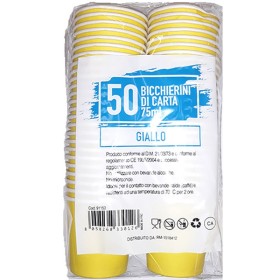 BICCHIERINI DI CARTA GIALLI PER CAFFE' ML. 75 PZ. 50 BICCHIERINI DI CARTA GIALLI PER CAFFE' ML. 75 PZ. 50