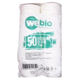WE BIO BICCHIERINI DI CARTA BIANCHI PER CAFFE' ML. 75 PZ. 50 WE BIO BICCHIERINI DI CARTA BIANCHI PER CAFFE' ML. 75 PZ. 50