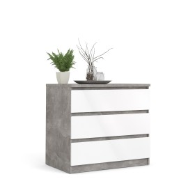 KIT CASSETTIERA NAIA 3 CASSETTI BIANCO-CEMENTO. KIT CASSETTIERA NAIA 3 CASSETTI BIANCO-CEMENTO.