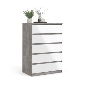 KIT CASSETTIERA NAIA 5 CASSETTI BIANCO-CEMENTO. KIT CASSETTIERA NAIA 5 CASSETTI BIANCO-CEMENTO.