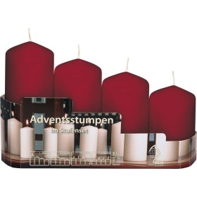 SET 4 CANDELE DI CERA DI COLORE ROSSO SET 4 CANDELE DI CERA DI COLORE ROSSO