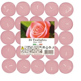 TEA-LIGHT CANDELA ROSA MADE IN ITALY DIAM. 38 PZ. 25 TEA-LIGHT CANDELA ROSA MADE IN ITALY DIAM. 38 PZ. 25