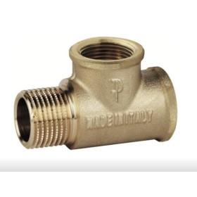 TEE IN OTTONE GIALLO F-F-M GR. 1/2 POLL. TEE IN OTTONE GIALLO F-F-M GR. 1/2 POLL.