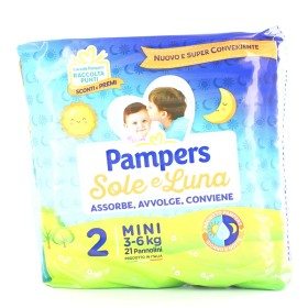 PAMPERS SOLE E LUNA 2 PANNOLINI MINI DA 3 A 6 KG PZ. 21 PAMPERS SOLE E LUNA 2 PANNOLINI MINI DA 3 A 6 KG PZ. 21