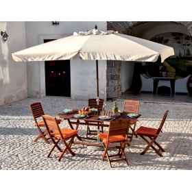 TAVOLO IN LEGNO PIEGHEVOLE FLOWER 180X90X75H TAVOLO IN LEGNO PIEGHEVOLE FLOWER 180X90X75H