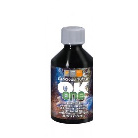 OK ONE LIQUIDO SCIOGLIE SILICONE COLLE MASTICI RESINA CATRAME STACCA LE ETICHETTE ML. 250 OK ONE LIQUIDO SCIOGLIE SILICONE COLLE MASTICI RESINA CATRAME STACCA LE ETICHETTE ML. 250