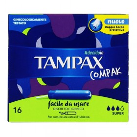 TAMPAX COMPAK SUPER 16 TAMPONI ASSORBENTI INTERNI TAMPAX COMPAK SUPER 16 TAMPONI ASSORBENTI INTERNI