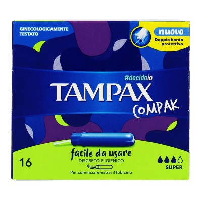 TAMPAX COMPAK SUPER 16 TAMPONI ASSORBENTI INTERNI